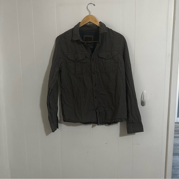 Prana Brown and White Casual Button Down Shirt - Picture 1 of 5